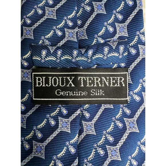 Bijoux Terner 100% Silk Tie Geometric Pattern - Picture 6 of 6